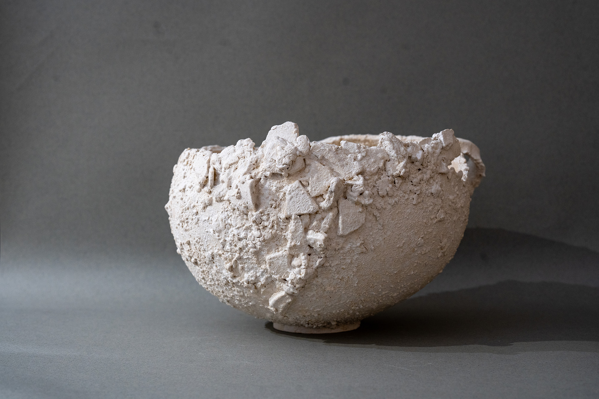VASO SCULTURA BIANCO ROTONDO
