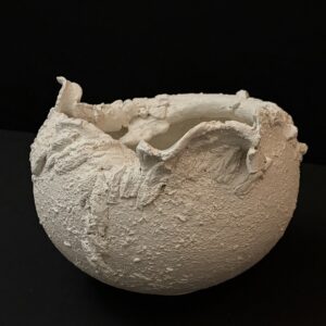VASO SCULTURA BIANCO ROTONDO DISGREGATO