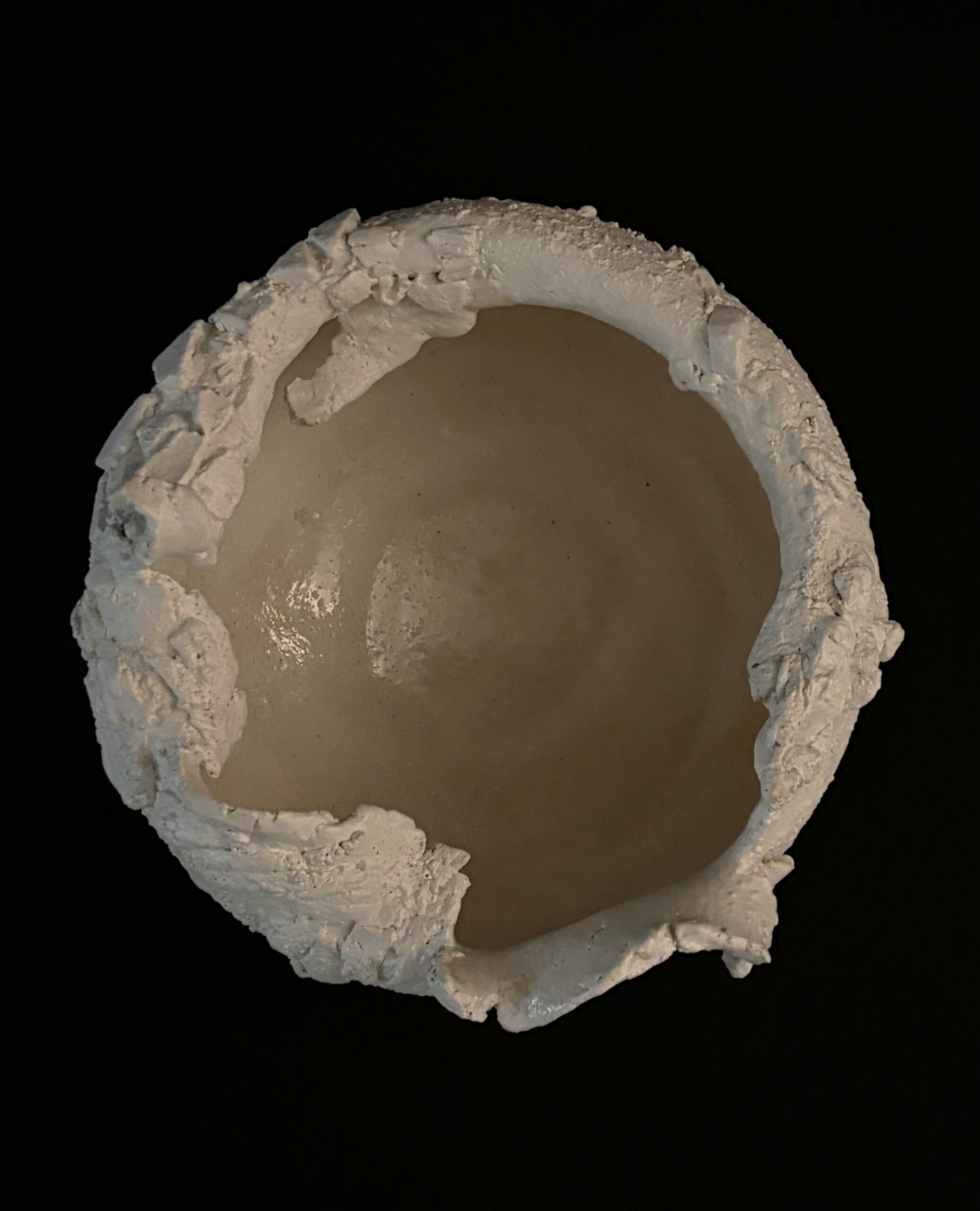 VASO SCULTURA BIANCO ROTONDO DISGREGATO - immagine 10